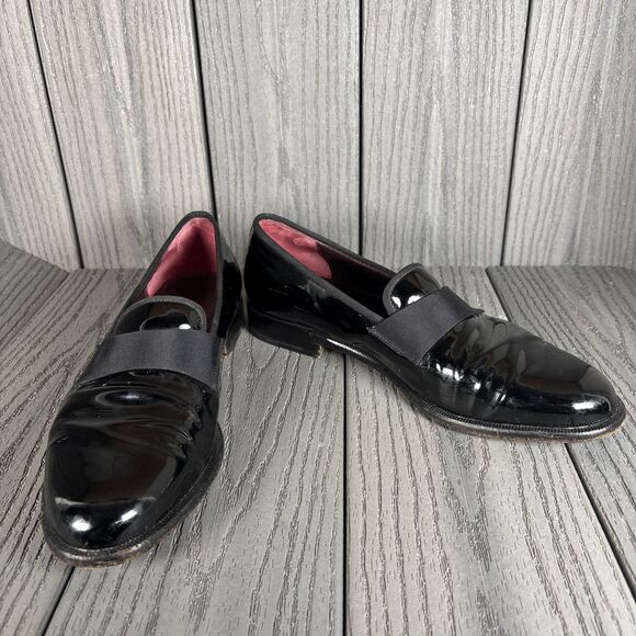 Salvatore Ferragamo Made in Italy Patent Grosgrain Vamp Formal Loafer 9.5 D main image 6